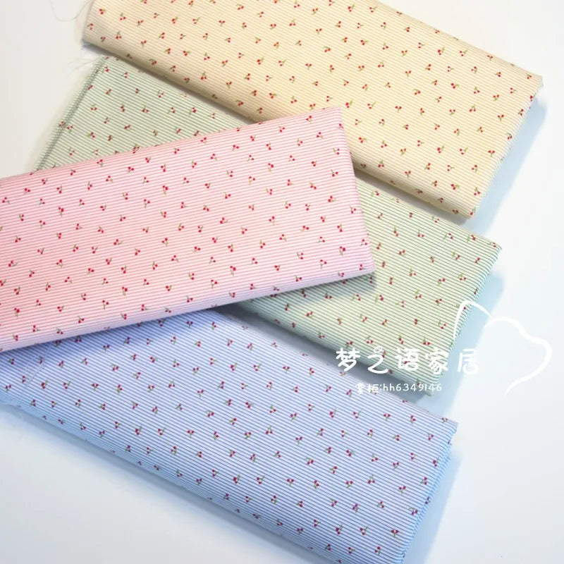 Syunss Pure Cotton Twill Fabric Stripe Print For DIY Crafts