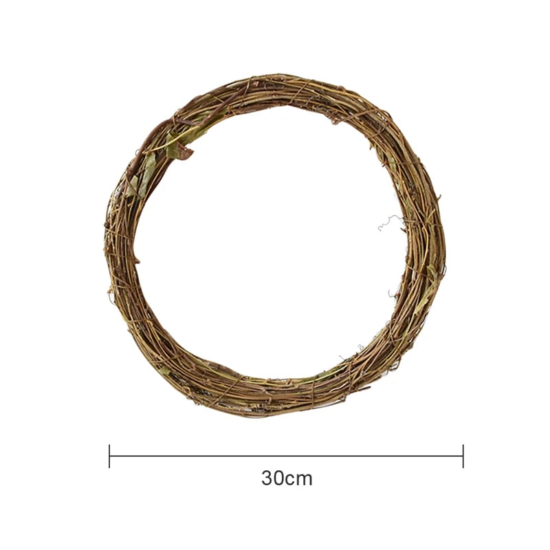 Natural Rattan Ring Christmas Garland Floral Wreath