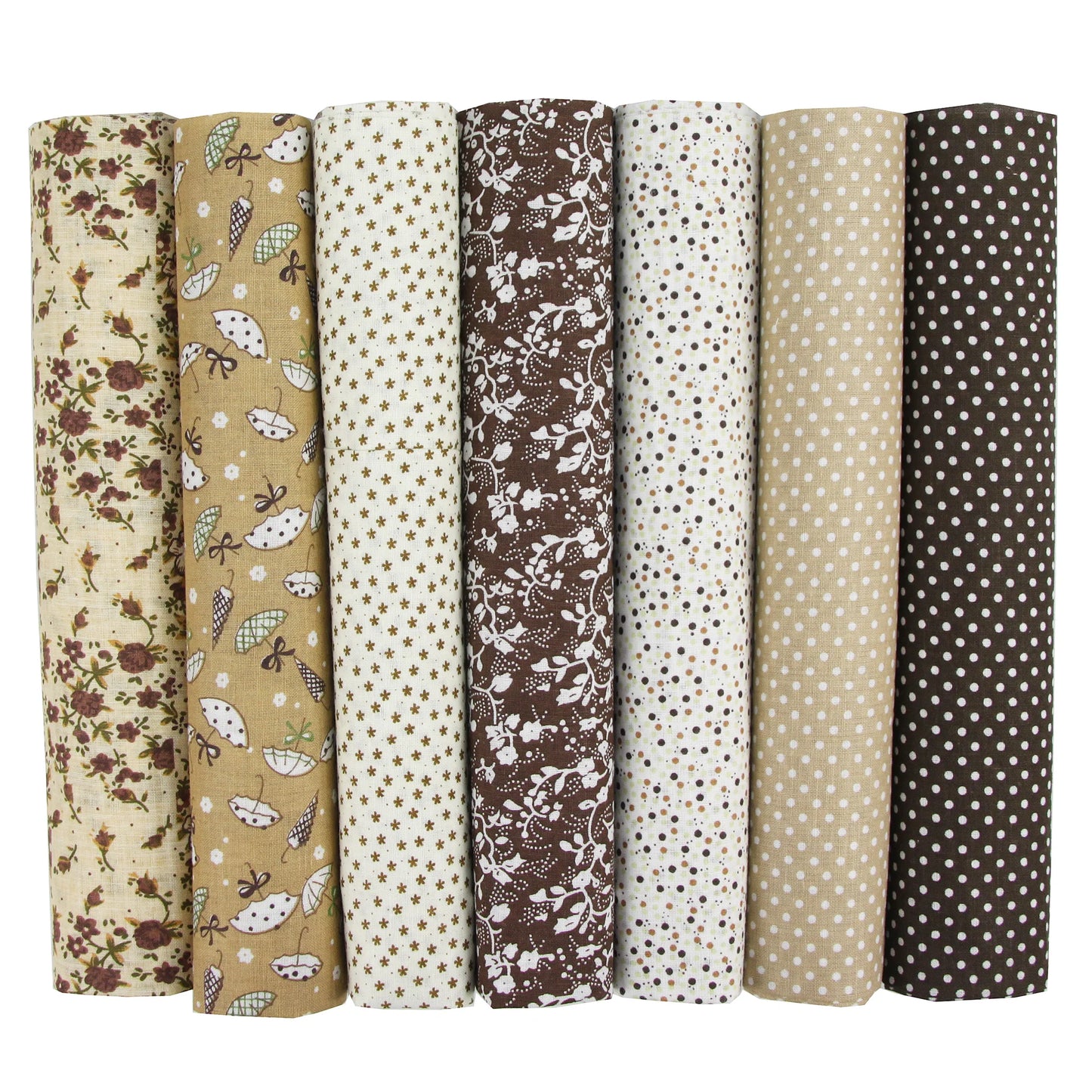 INFEICN Cotton Craft Fabric Squares 7 Pcs for DIY Patchwork