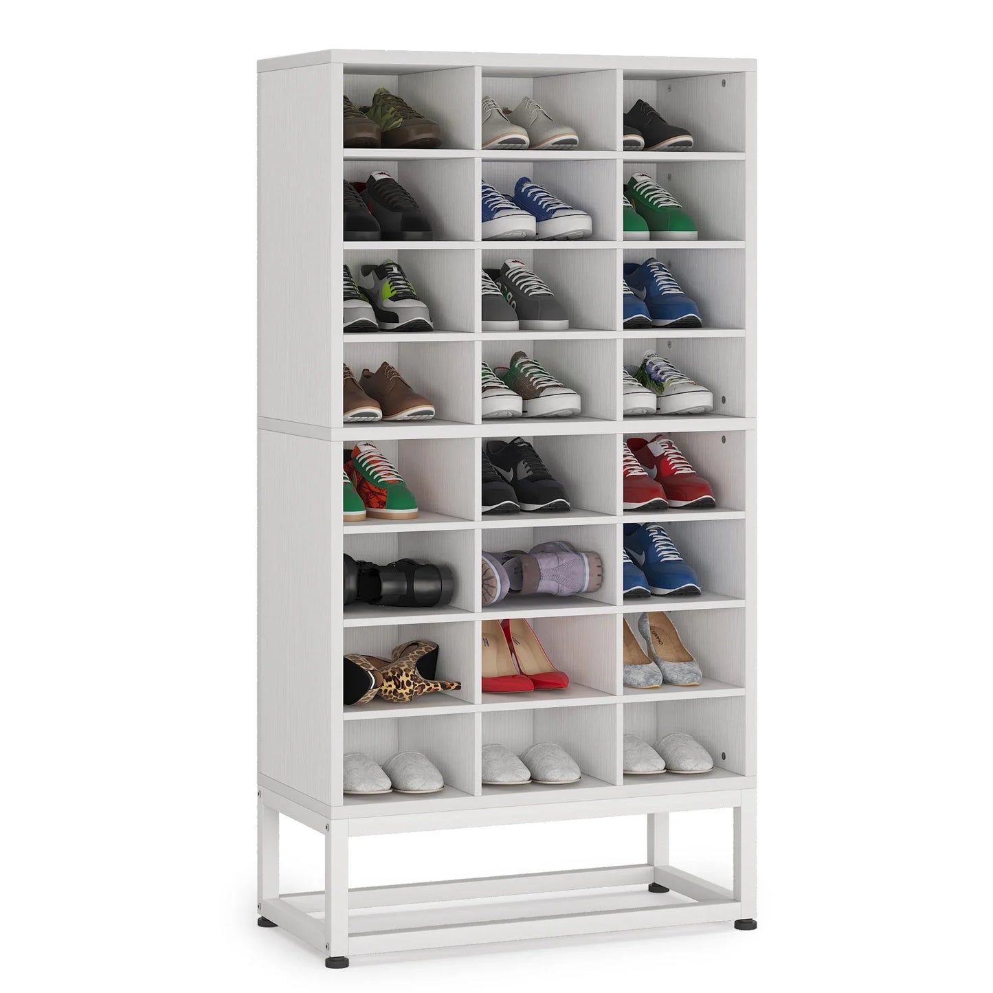 Tribesigns 8-Tier Wooden Shoe Cabinet with Display Shelf