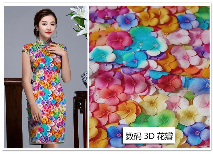 CN Zhejiang 3D Printed Rayon Fabric By The Meter Dress