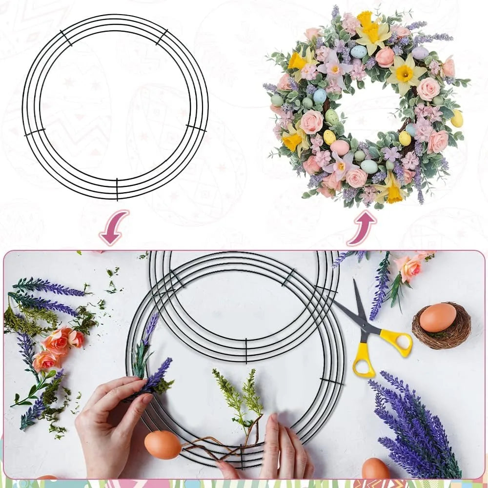 Wire Wreath Frame 2 Pack Metal Ring For DIY Decorations