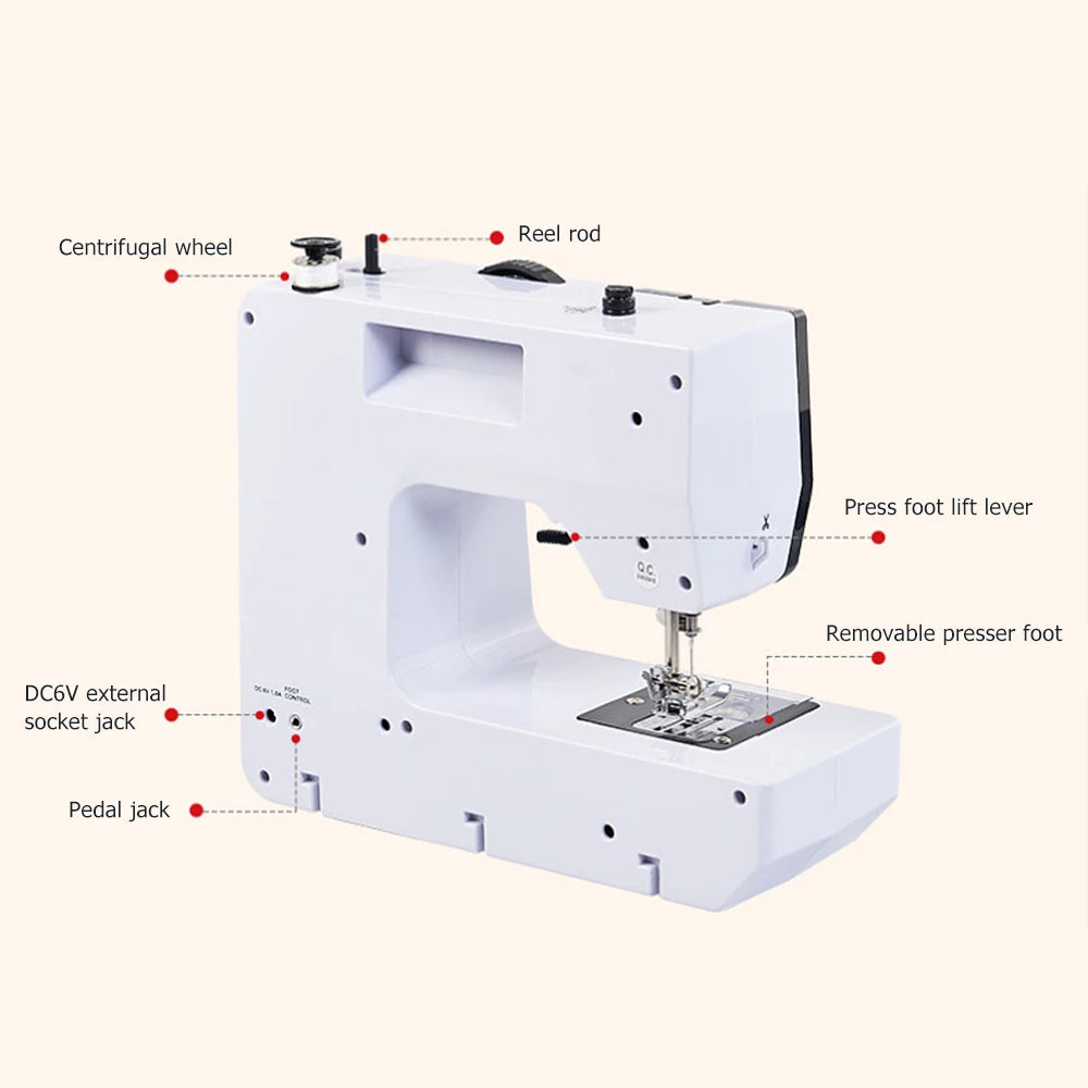 Portable Mini Electric Sewing Machine for Beginners with 12 Stitches