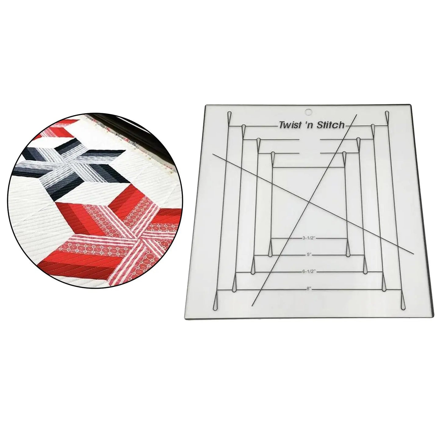 Twist N Stitch Quilting Ruler Set Template For Patchwork