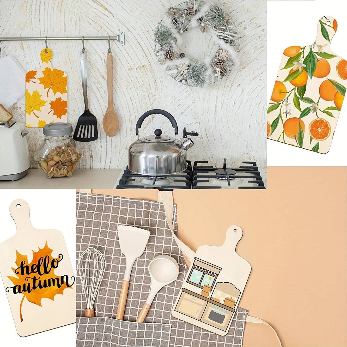 Choice Wooden Serving Board Set 6 Piece Cheese Bread Paddle