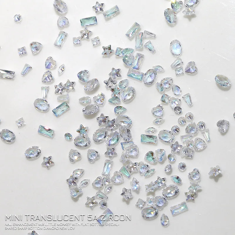 Taste Girl Zircon Crystal Nail Rhinestones Mix Shapes 50Pcs