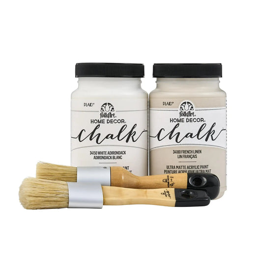 FolkArt Acrylic Chalk Paint Kit For Home Decor With Brushes