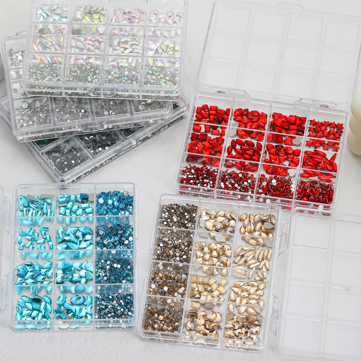 Hign-concerned Glass Nail Glitter Diamonds and Rhinestones