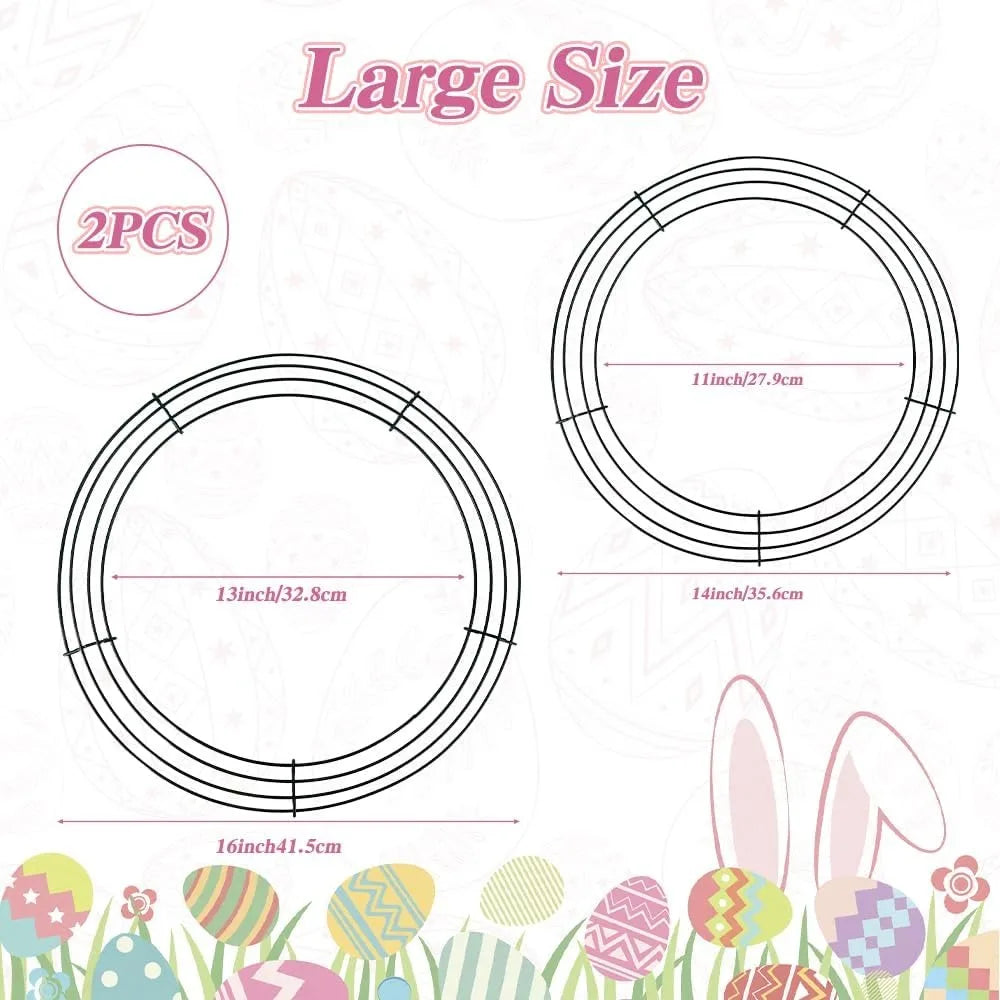 Wire Wreath Frame 2 Pack Metal Ring For DIY Decorations
