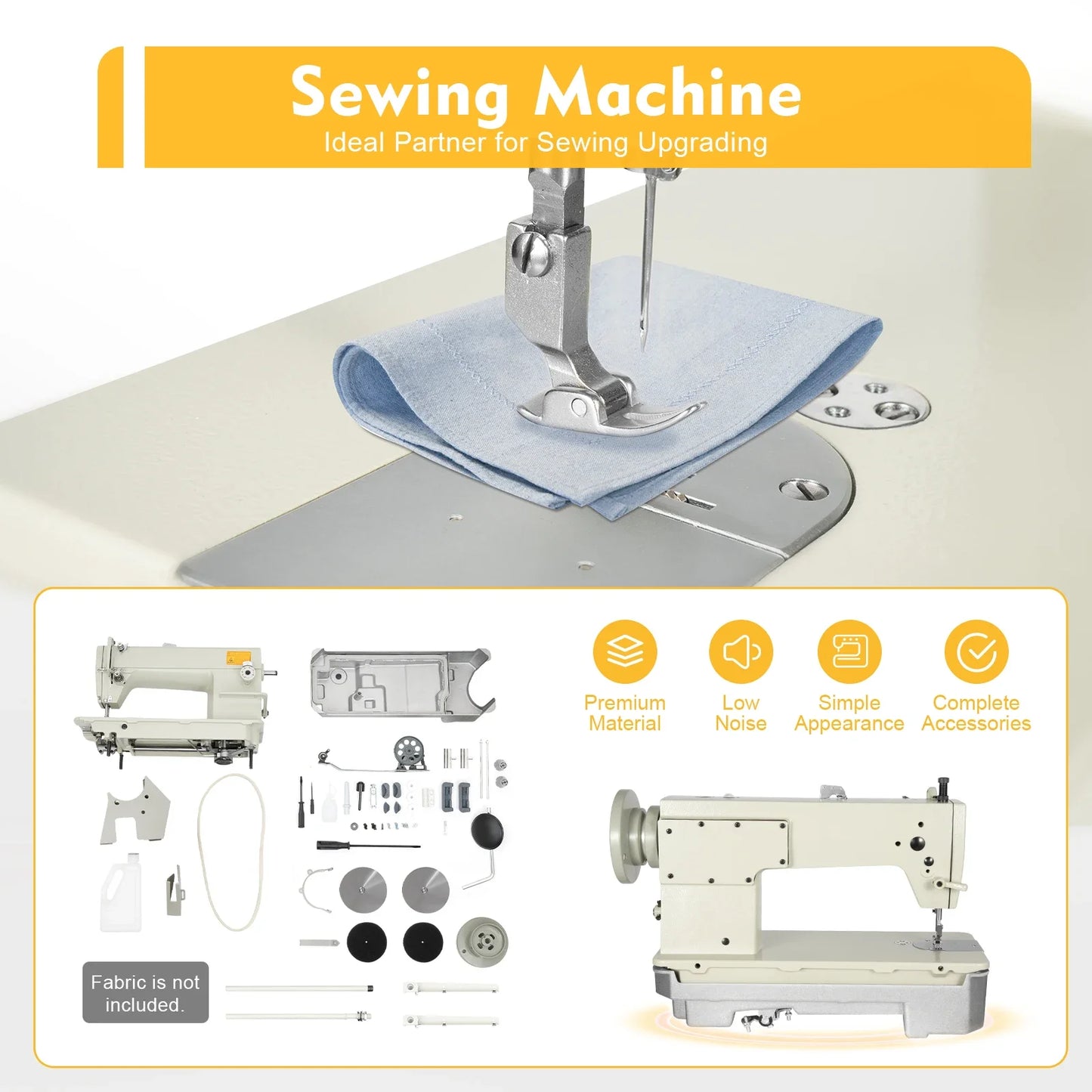 3000 SPM Heavy Duty Industrial Sewing Machine For Thick Fabrics