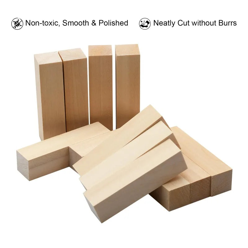 Hignconcerned Basswood Carving Blocks 18 Piece Wood Set