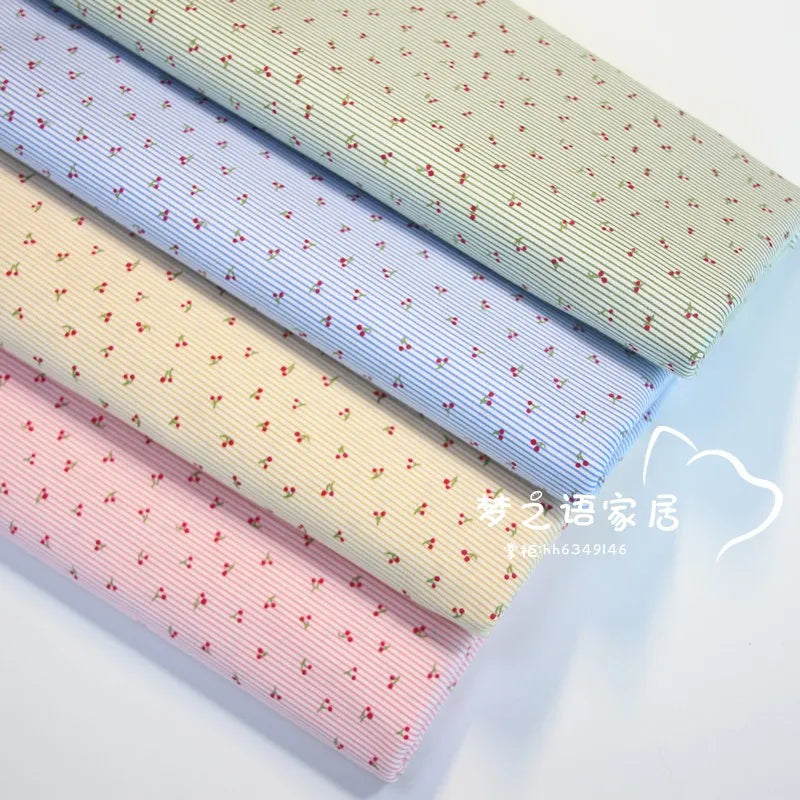 Syunss Pure Cotton Twill Fabric Stripe Print For DIY Crafts
