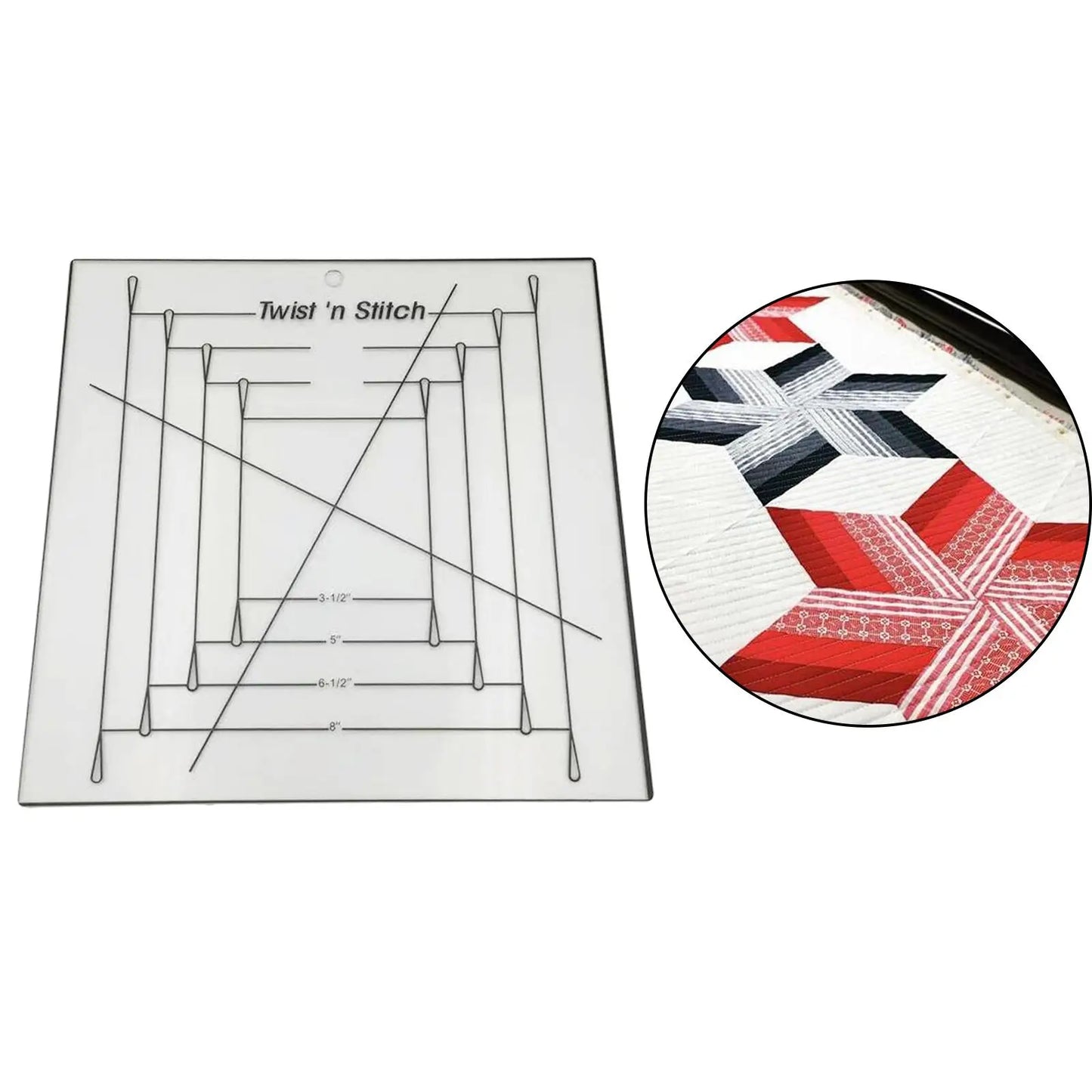 Twist N Stitch Quilting Ruler Set Template For Patchwork