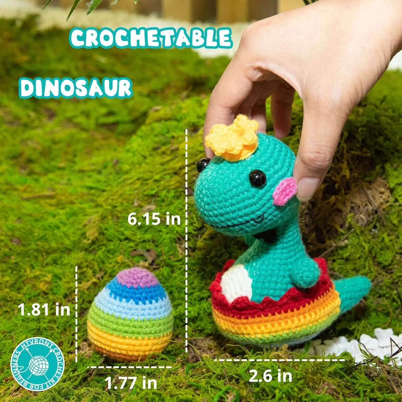 HTVRONT Crochet Animal Kit for Beginners With Video Tutorial Cotton Knitting Yarn Thread Needles Hook Knit Tool Set DIY Craft