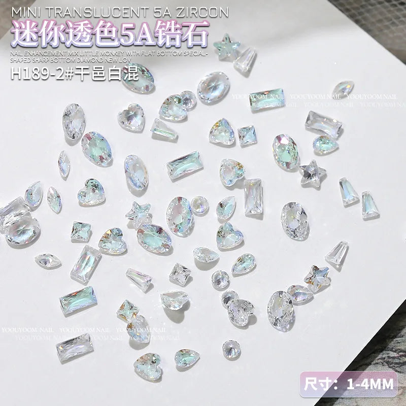 Taste Girl Zircon Crystal Nail Rhinestones Mix Shapes 50Pcs