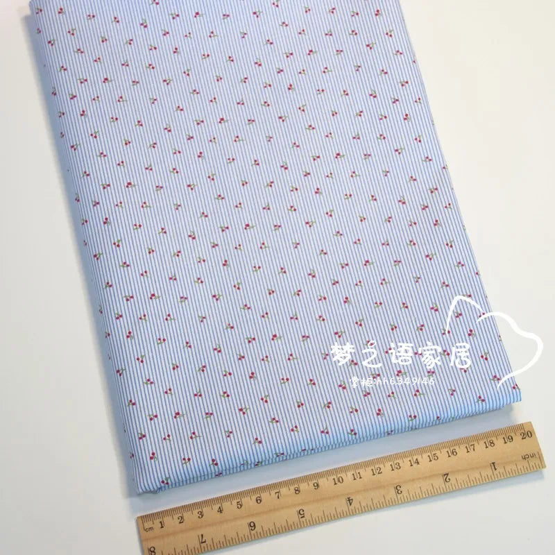 Syunss Pure Cotton Twill Fabric Stripe Print For DIY Crafts