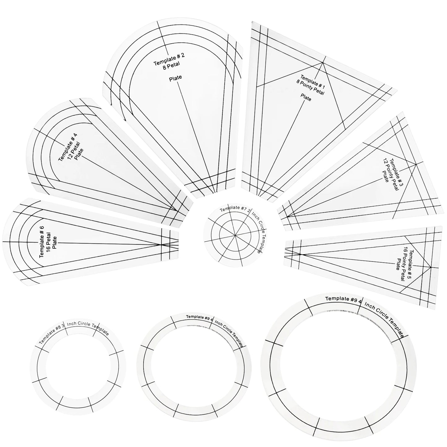 ChgImposs All In One Quilting Patchwork Ruler Set With Shapes