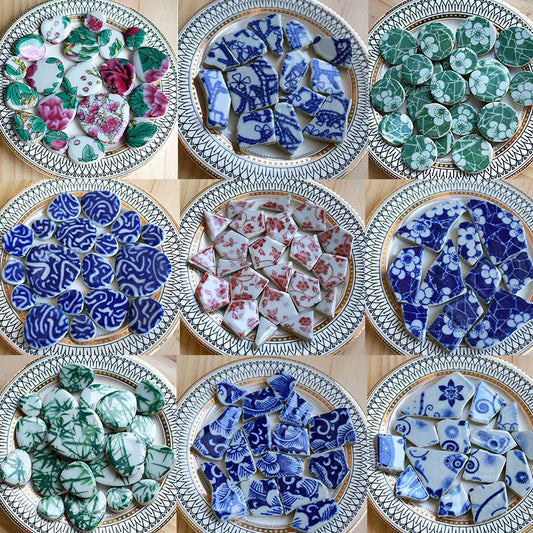 Choice Oval Ceramic Mosaic Tiles Multi Color for DIY Crafts