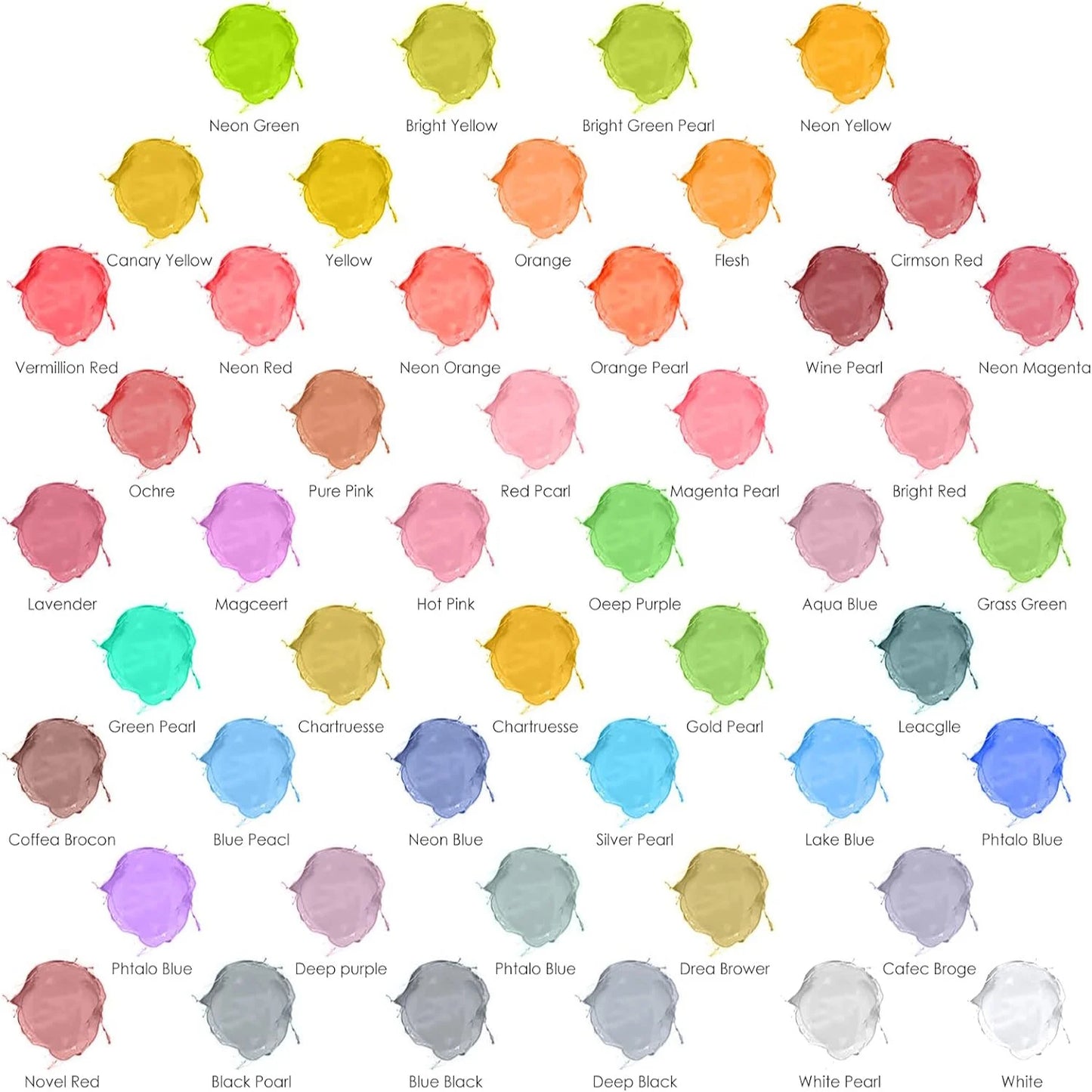 48 Color Airbrush Paint Set Opaque for Leather Shoes