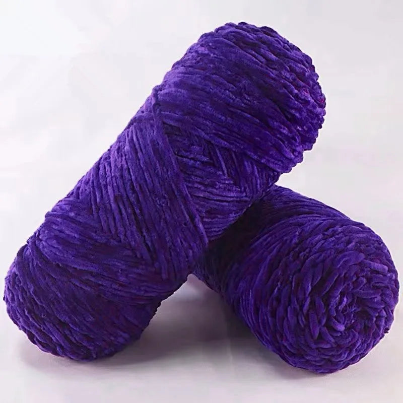 NONECN Polyester Velvet Chenille Yarn For Amigurumi 100g 130m