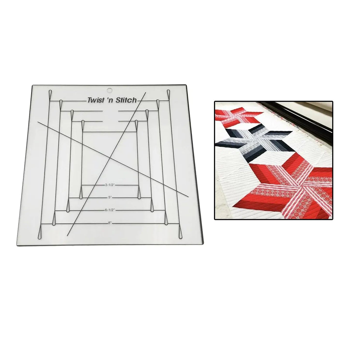 Twist N Stitch Quilting Ruler Set Template For Patchwork