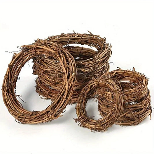 Natural Rattan Ring Christmas Garland Floral Wreath