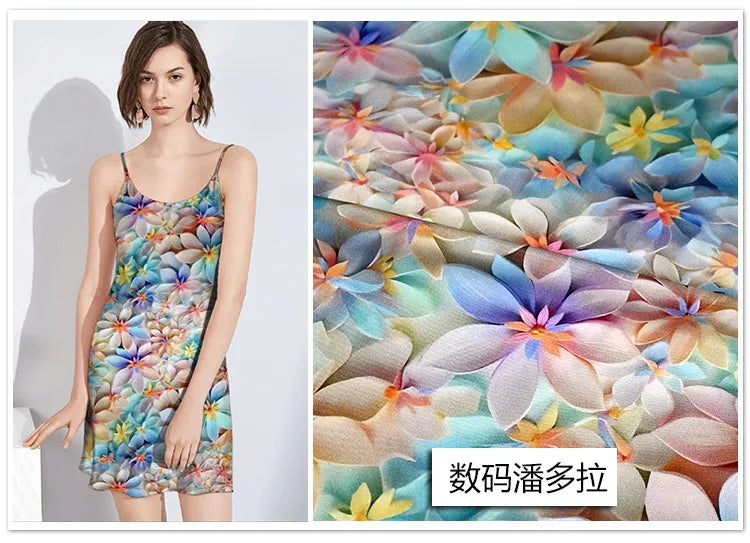 CN Zhejiang 3D Printed Rayon Fabric By The Meter Dress