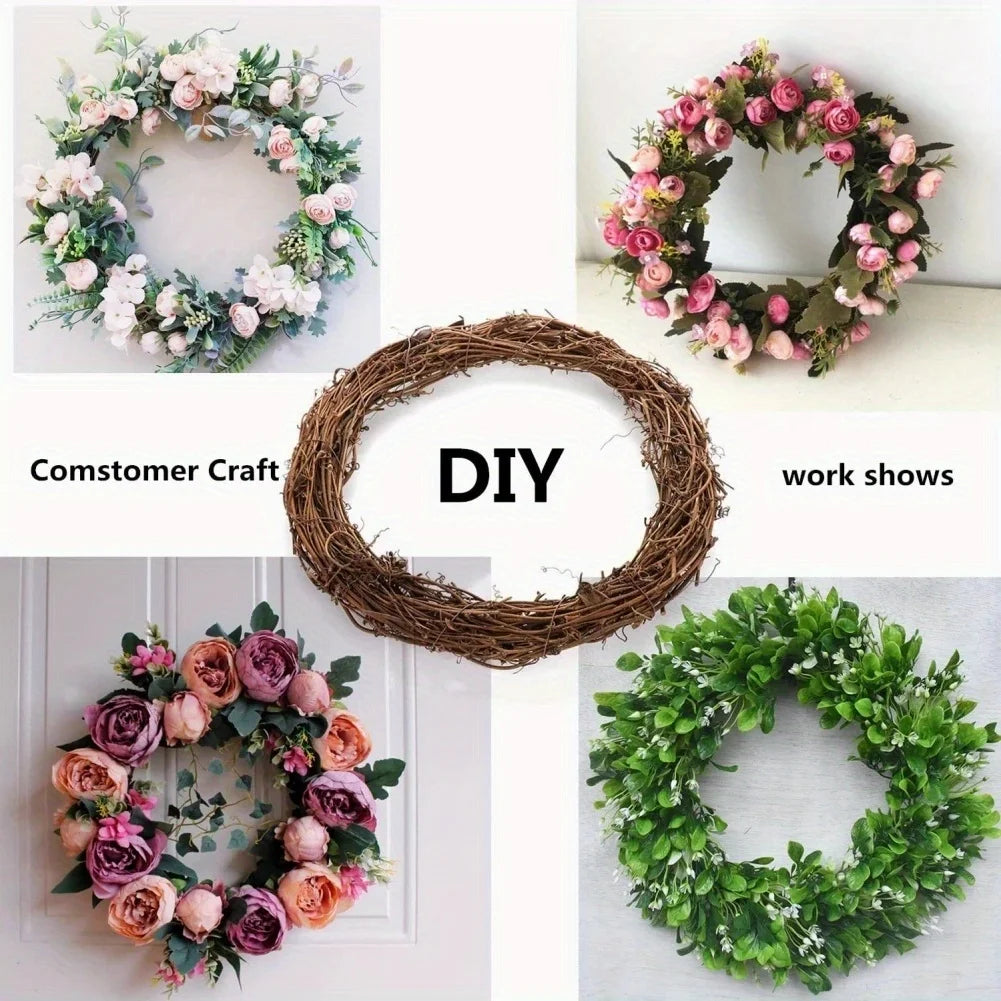 Natural Rattan Ring Christmas Garland Floral Wreath