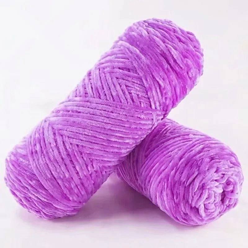 NONECN Polyester Velvet Chenille Yarn For Amigurumi 100g 130m