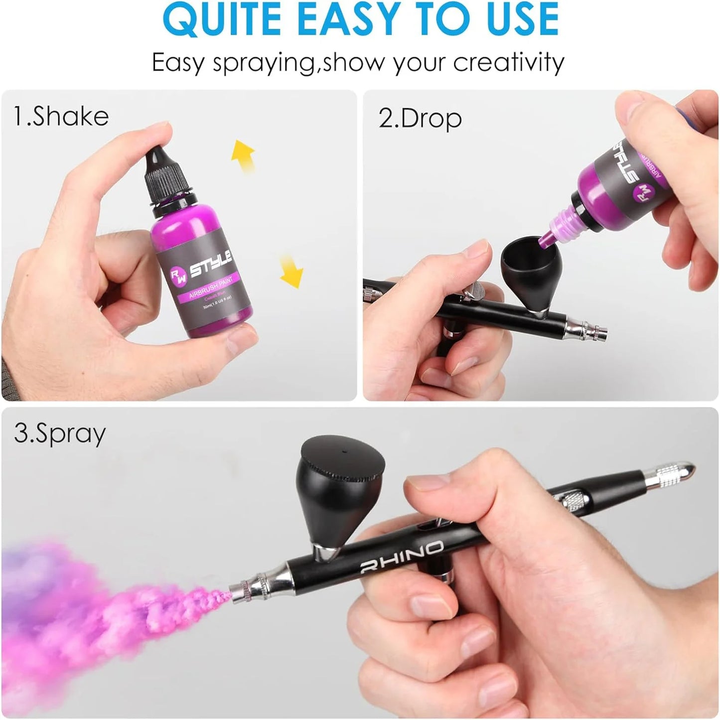 48 Color Airbrush Paint Set Opaque for Leather Shoes