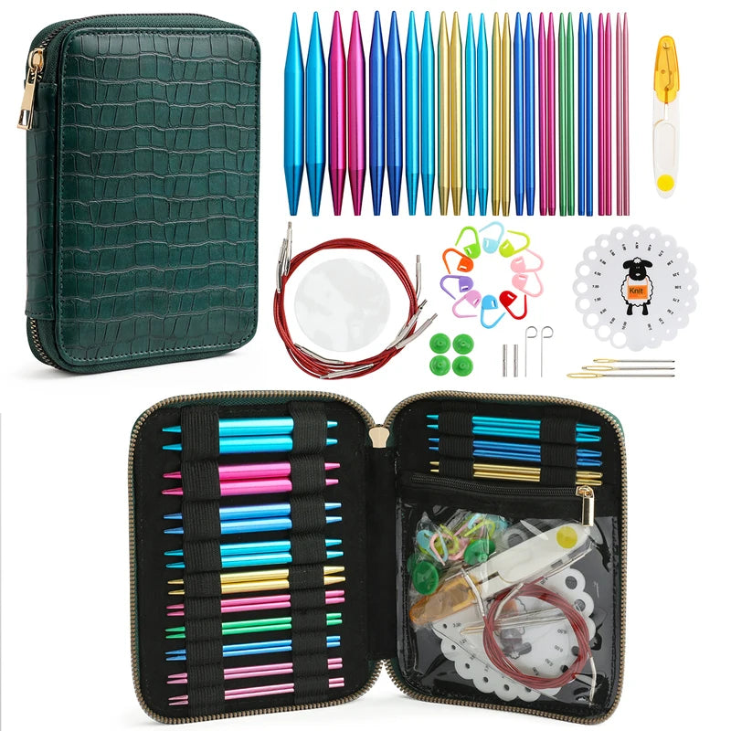 Looen 100Pcs Sewing Knitting Needle Set With Crochet Hooks