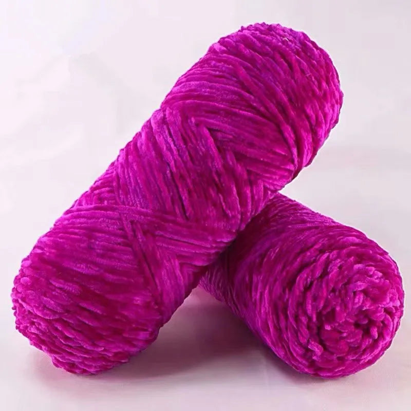 NONECN Polyester Velvet Chenille Yarn For Amigurumi 100g 130m