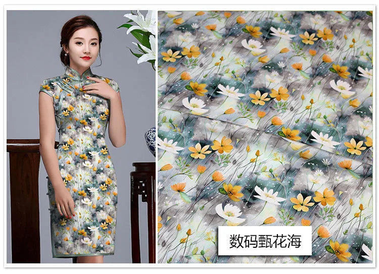 CN Zhejiang 3D Printed Rayon Fabric By The Meter Dress