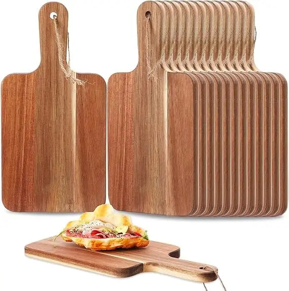 Acacia Wood Cutting Board Set With Handles 6 Pack Bundle