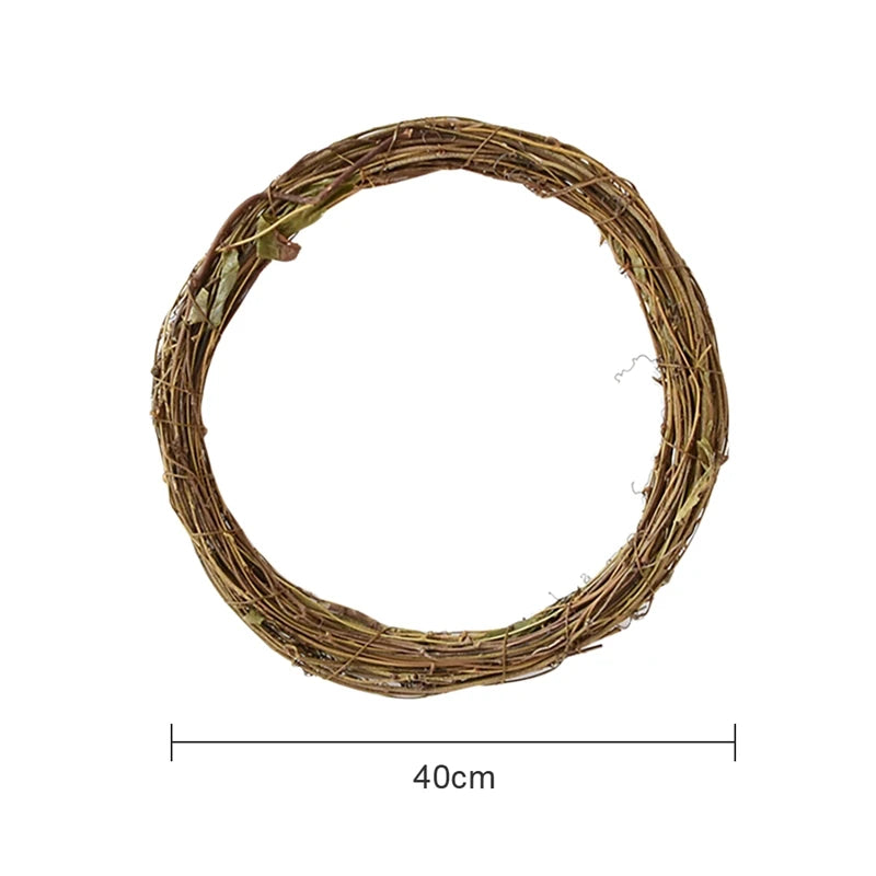 Natural Rattan Ring Christmas Garland Floral Wreath