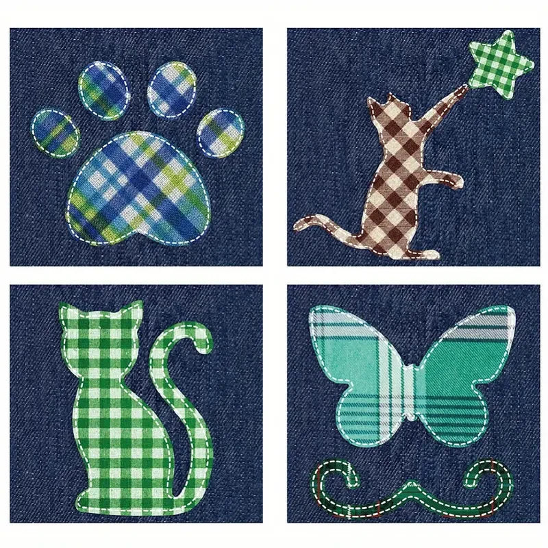 YOMDID 4pcs Cat Pattern Quilting Template Set Transparent Acrylic Rulers