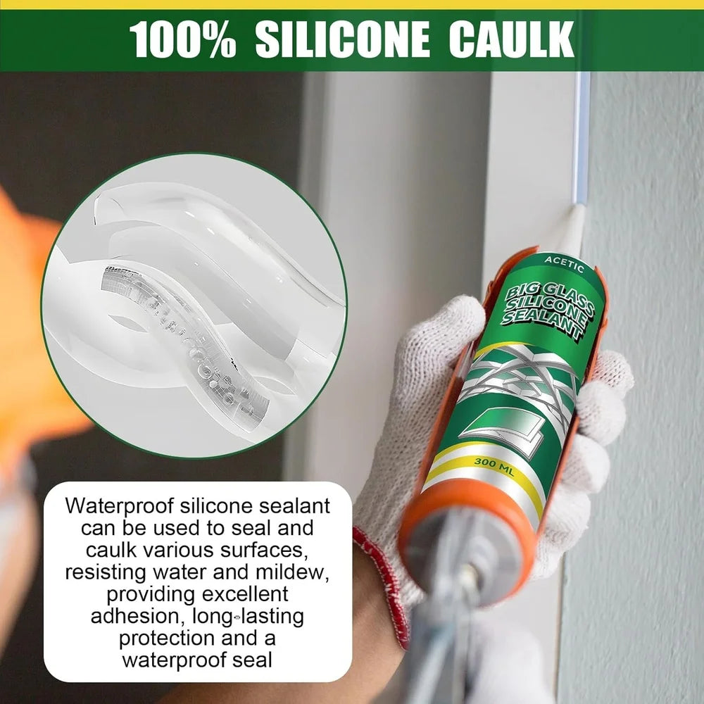 XMSJ Silicone Sealant Caulk Waterproof Adhesive Setting
