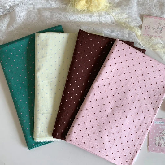 NONECN 100% Cotton Polka Dot Printed Fabric For DIY Sewing