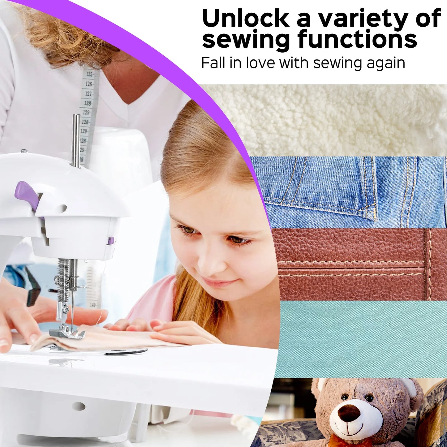 Hign-concerned Portable Electric Sewing Machine With 12 Stitches LED Light