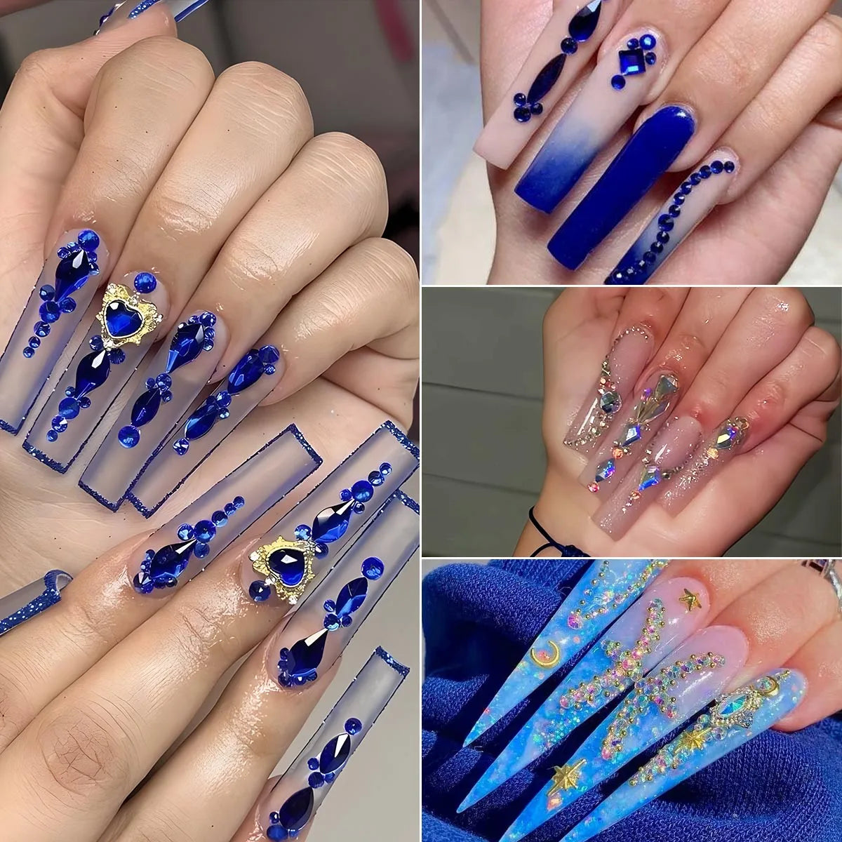 Hign-concerned Glass Nail Glitter Diamonds and Rhinestones