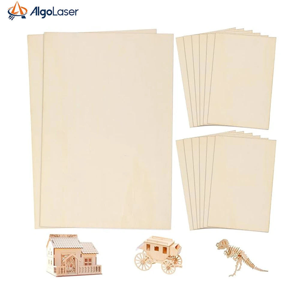 Basswood Sheets For Crafts, 10 Pack, 30x30cm, 3mm Thick