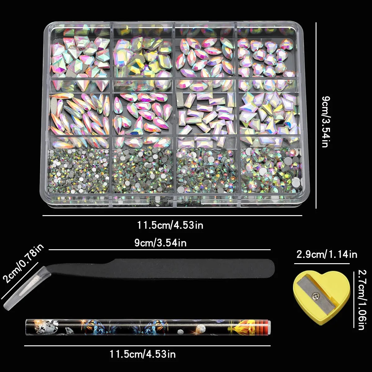 Hign-concerned Glass Nail Glitter Diamonds and Rhinestones