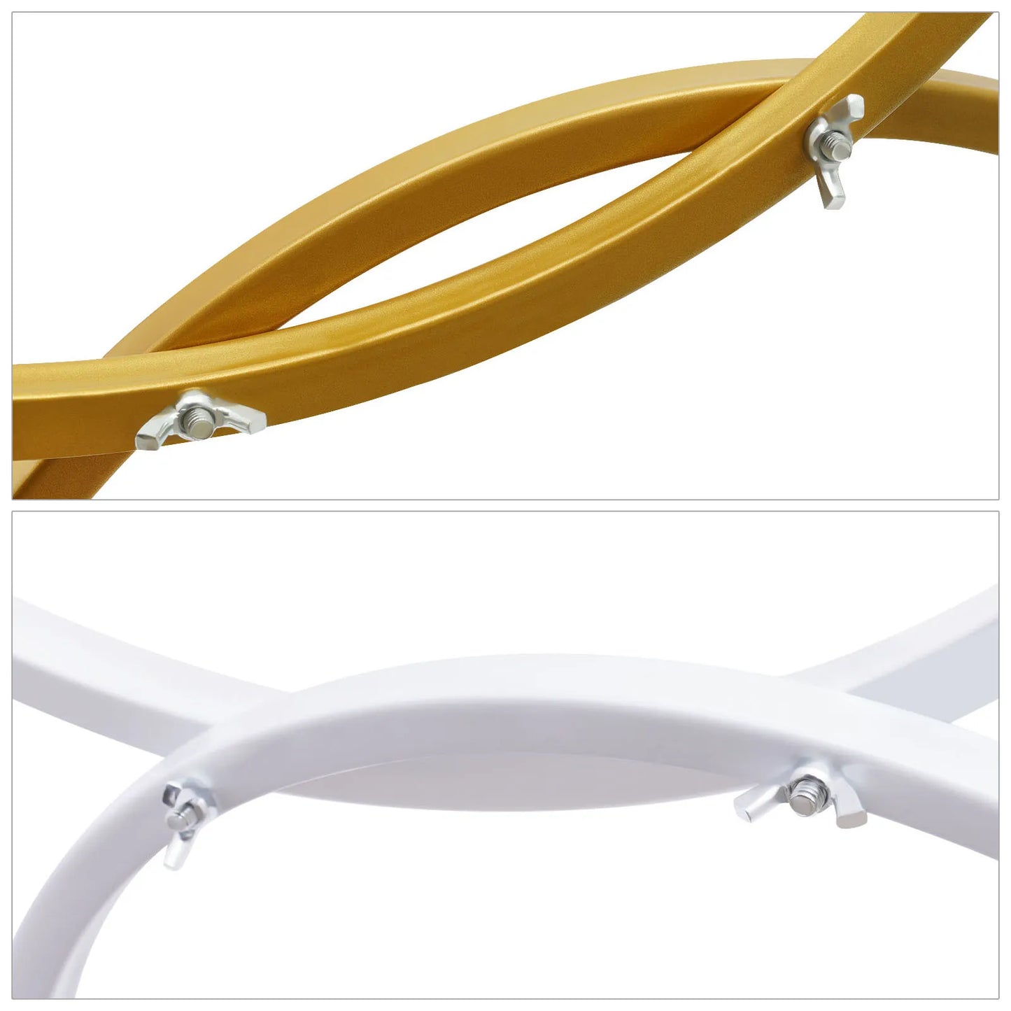 Wedding Detachable 4 Tier Gold White Metal Hoop Arch