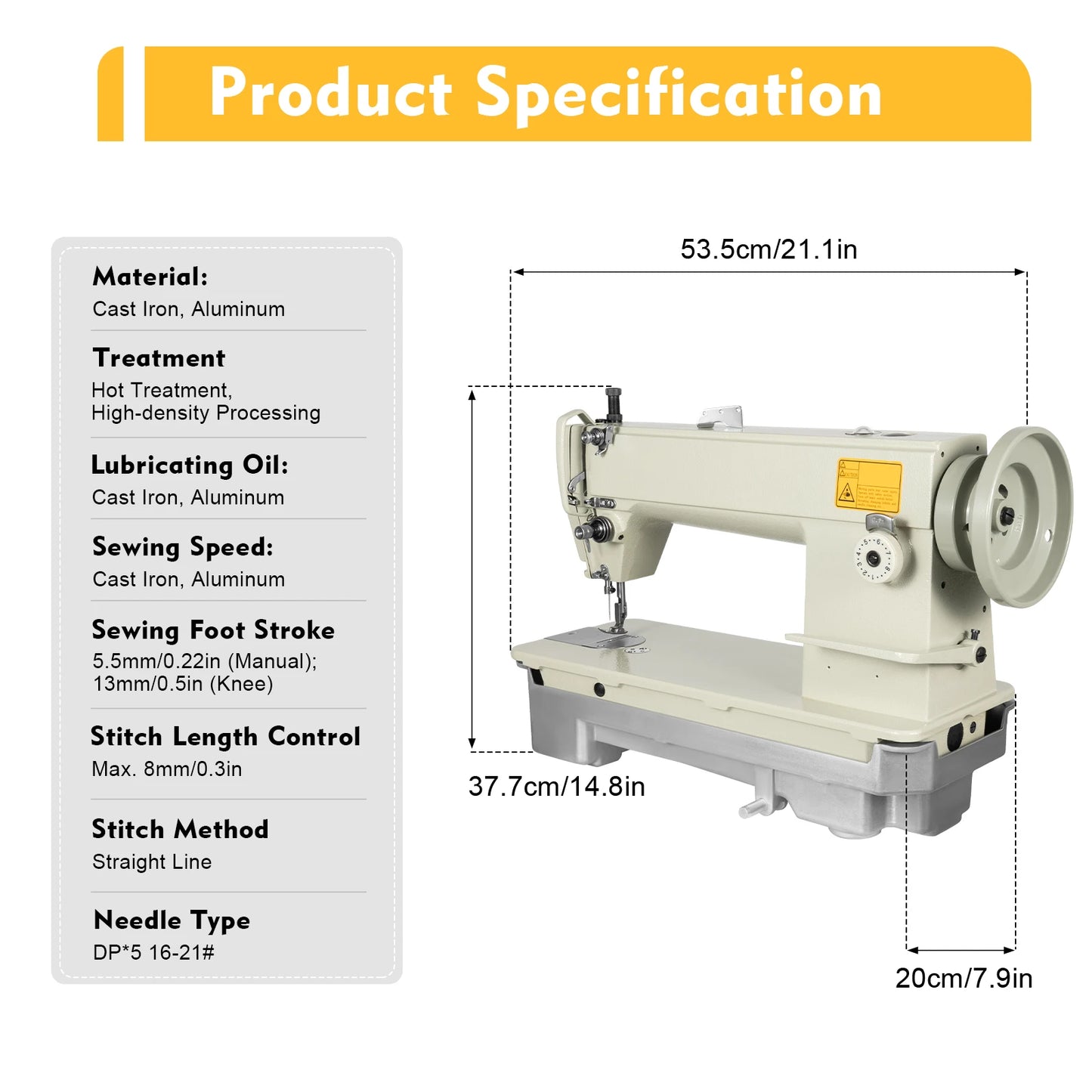 3000 SPM Heavy Duty Industrial Sewing Machine For Thick Fabrics