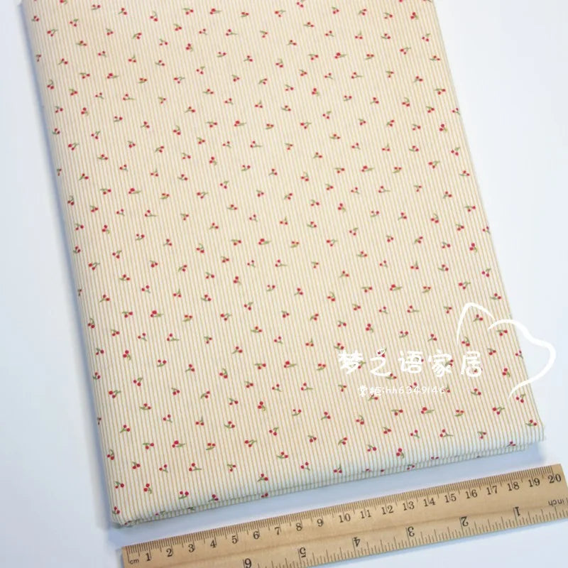 Syunss Pure Cotton Twill Fabric Stripe Print For DIY Crafts