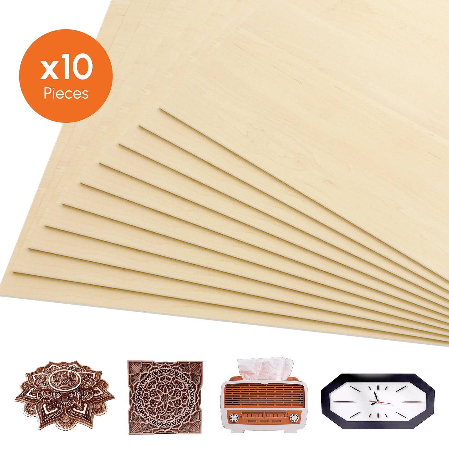 Basswood Sheets For Crafts, 10 Pack, 30x30cm, 3mm Thick