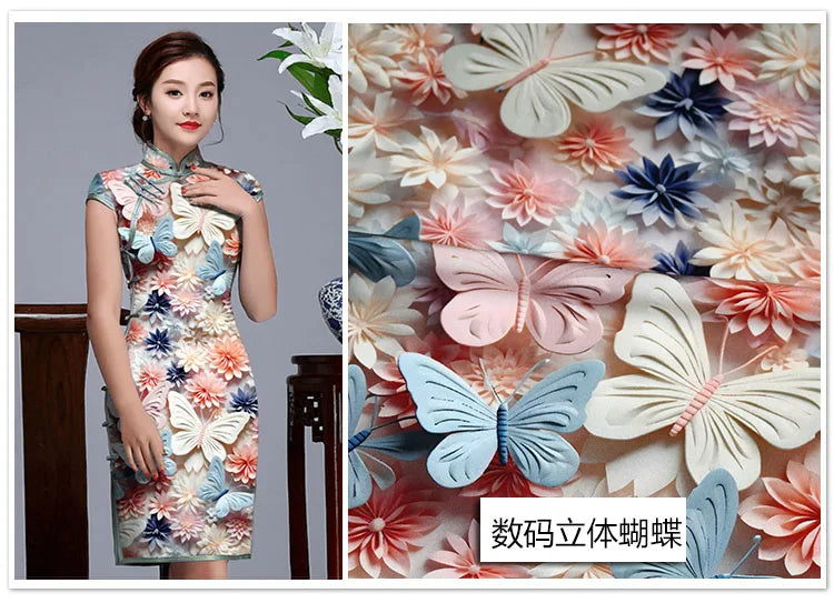 CN Zhejiang 3D Printed Rayon Fabric By The Meter Dress