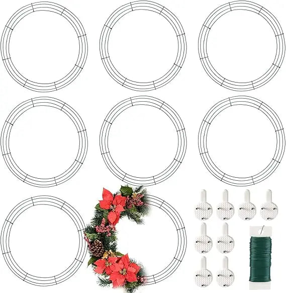 UltraOutlet 8 Pack Wire Wreath Frames Metal Wreath Form