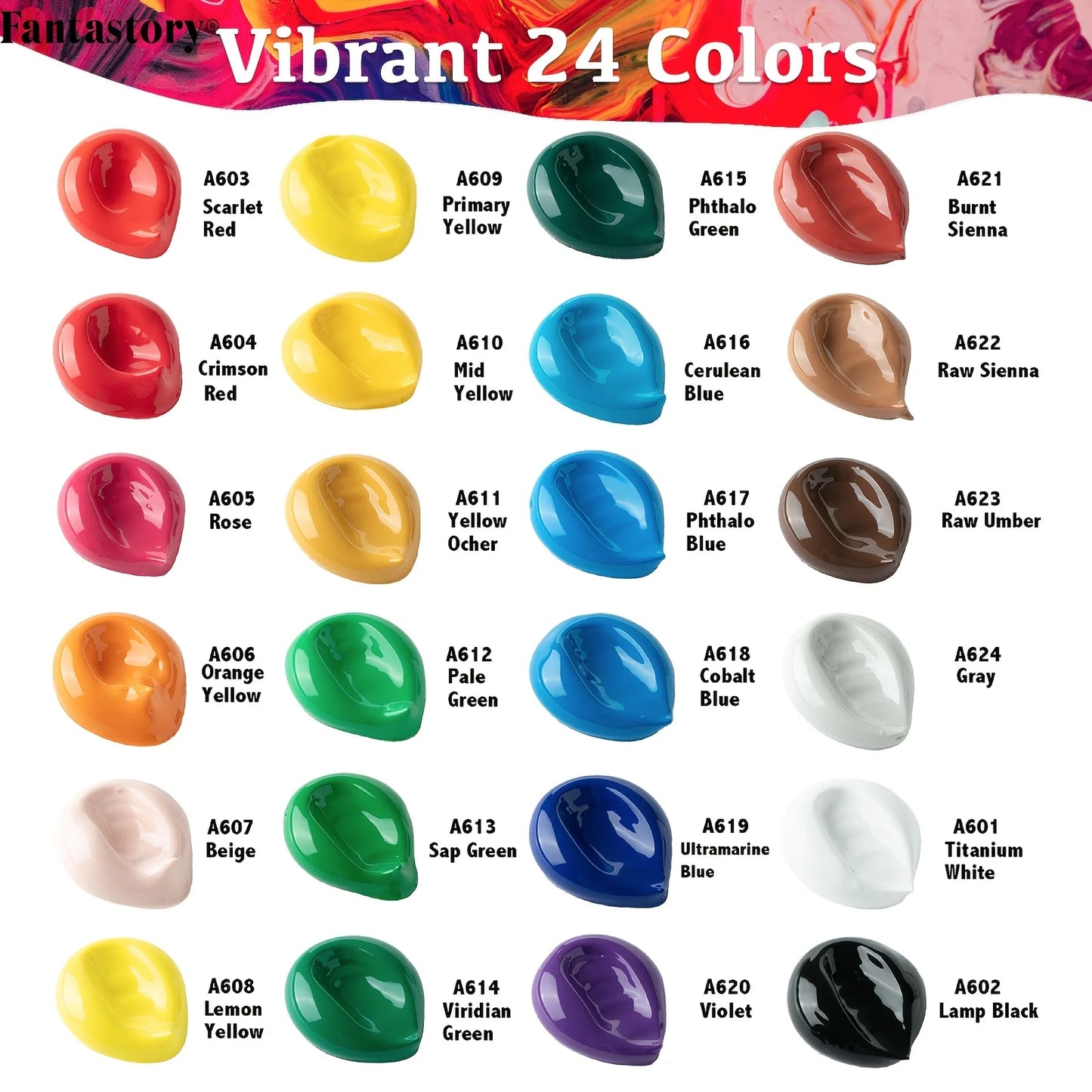 Hign-concerned Fantastory Acrylic Paint Kit With 12 Brushes