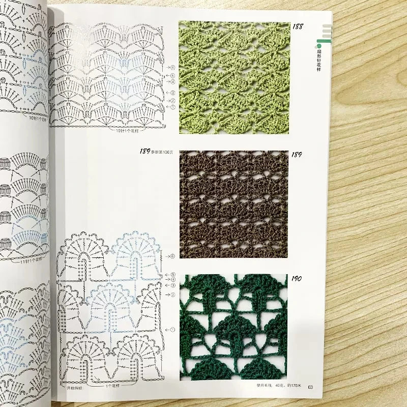 Japanese Crochet 300 Different Pattern Crochet Flower Pieces Knitting Sweater Tutorial Book Chinese Version